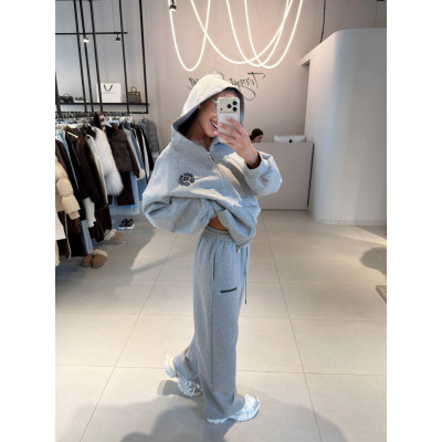 Костюм ZipHoodie Flex 4959-570 чорний/меланж: худі на блискавці з турецької петлі та штани вільного крою