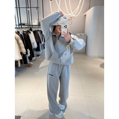 Костюм ZipHoodie Flex 4959-570 чорний/меланж: худі на блискавці з турецької петлі та штани вільного крою