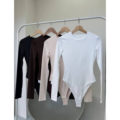 Боді SilkyFit 575 4959-575 з тканини масло на кнопках — чорний/нюд/шоколад