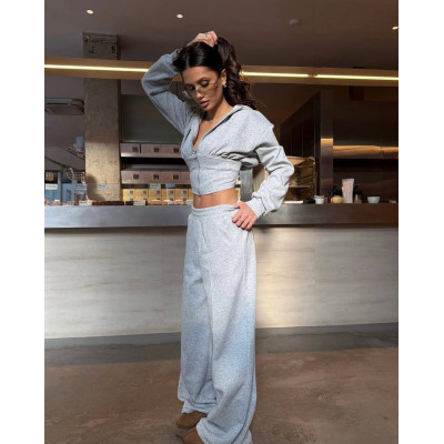 StreetLuxe 1202-1492 Oversize — прогулянковий костюм з двонитки люкс зі шнурівкою на спині та фіксаторами на штанах (чорний/шоколад/сірий меланж) StreetLuxe 1202-1492 Oversize — прогулянковий костюм з двонитки люкс зі шнурівкою на спині та фіксаторами на штанах (чорний/шоколад/сірий меланж)