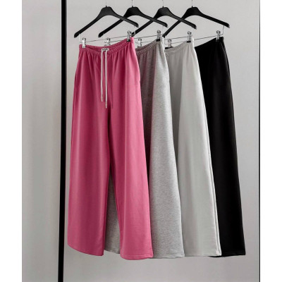 ComfortLine Melange&Black 6220-1339 — прямі базові спортивні брюки з двохнитки люкс (меланж/чорний/графіт/барбі/білий/шоколад)