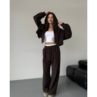 Костюм 3-ка (топ + кофта + штани) Модель: 1530-259/1 Кольори: графіт, шоколад, чорний, сірий меланж, рожевий