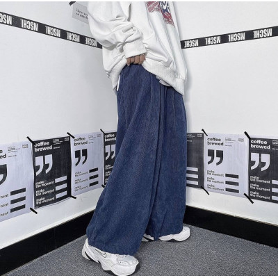 Вельветові oversize штани VelvetVibe з затяжками та кишенями — модель 6220-1856 (барбі, шоколад, синій, чорний, молочний, лімон)