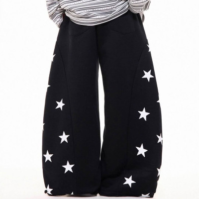 Штани Oversize Jogger на затяжках «Urban Cocoa» (двохнитка) — чорний/сірий/жовтий/шоколад, модель 6220-1880