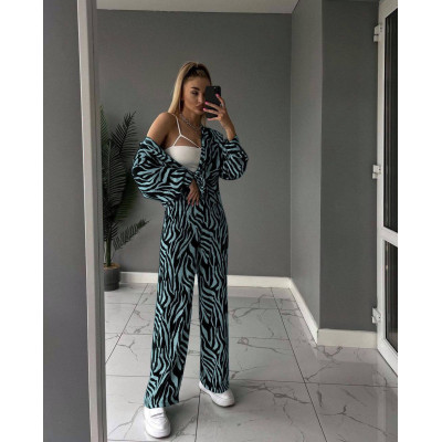 Костюм-сет «Vacation Zebra» 6220-1029 (сорочка + штани) — софт-принт Туреччина, чорно-білий/беж/малина/зелений/червоний/бузковий/оливковий Костюм-сет «Vacation Zebra» 6220-1029 (сорочка + штани) — софт-принт Туреччина, чорно-білий/беж/малина/зелений/червоний/бузковий/оливковий