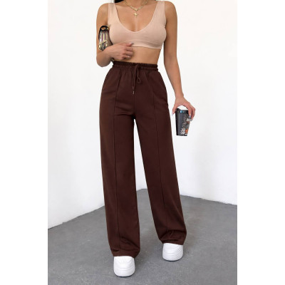 UrbanStitch 6220-1284 — базові спортивні штани з високою посадкою та декоративними перестрочками, двохнитка люкс (сірий/чорний/графіт/шоколад)
