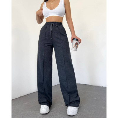 UrbanStitch 6220-1284 — базові спортивні штани з високою посадкою та декоративними перестрочками, двохнитка люкс (сірий/чорний/графіт/шоколад)