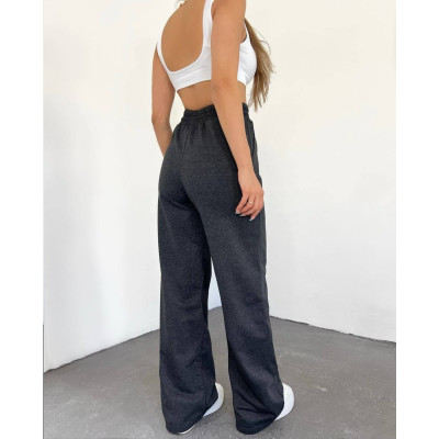 UrbanStitch 6220-1284 — базові спортивні штани з високою посадкою та декоративними перестрочками, двохнитка люкс (сірий/чорний/графіт/шоколад)