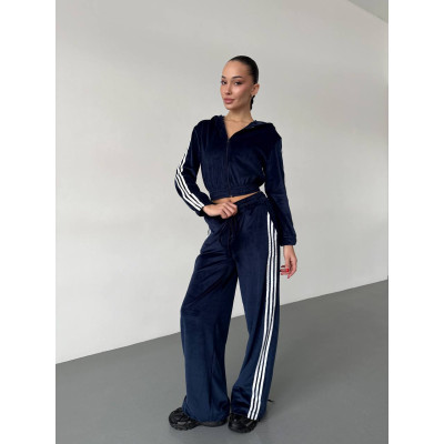 Велюровий спортивний костюм Sport Premium «Velvet Spectrum» 6220-1923 зі штанами на затяжках — барбі, темний шоколад, чорний, графіт, темно-синій, молочний, бордо