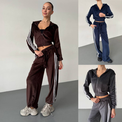 Велюровий спортивний костюм Sport Premium «Velvet Spectrum» 6220-1923 зі штанами на затяжках — барбі, темний шоколад, чорний, графіт, темно-синій, молочний, бордо