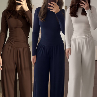 UrbanLuxe Spectrum — легкий базовий костюм-двійка з мікродайвінгу (Туреччина) весна/осінь, модель 6220-4307, кольори: чорний/сірий/шоколад/білий/темно-синій/капучіно/барбі/бордо