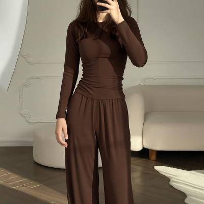 UrbanLuxe Spectrum — легкий базовий костюм-двійка з мікродайвінгу (Туреччина) весна/осінь, модель 6220-4307, кольори: чорний/сірий/шоколад/білий/темно-синій/капучіно/барбі/бордо