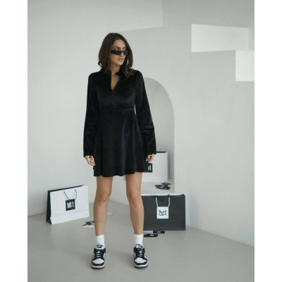 Велюрова сукня Sport Premium VelourGlow (мод.1277) — Барбі/Блакитна/Чорна, стильна та комфортна (6260-1277)