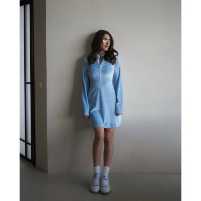 Велюрова сукня Sport Premium VelourGlow (мод.1277) — Барбі/Блакитна/Чорна, стильна та комфортна (6260-1277)