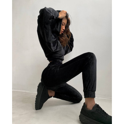 VelourSport SpringMood 6260-835 — преміум велюровий весняний костюм (чорний, капучино, бордо, сірий, темно-синій, фісташка, фрез)