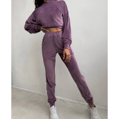 VelourSport SpringMood 6260-835 — преміум велюровий весняний костюм (чорний, капучино, бордо, сірий, темно-синій, фісташка, фрез)