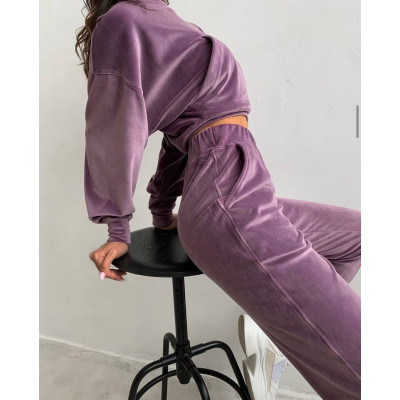VelourSport SpringMood 6260-835 — преміум велюровий весняний костюм (чорний, капучино, бордо, сірий, темно-синій, фісташка, фрез)