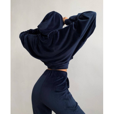 VelourSport SpringMood 6260-835 — преміум велюровий весняний костюм (чорний, капучино, бордо, сірий, темно-синій, фісташка, фрез)