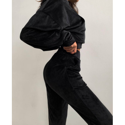 VelourSport SpringMood 6260-835 — преміум велюровий весняний костюм (чорний, капучино, бордо, сірий, темно-синій, фісташка, фрез)