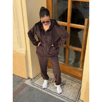 VelurSport RainbowZip 6260-1121 — велюровий костюм на щодень: худі на блискавці та джогери (чорний, беж, блакитний, фрез, барбі, темно-зелений, шоколад)