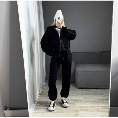 Двохнитковий костюм UrbanGraphite 6260-4229 — жіночий спортивний комплект у кольорах чорний, темно-сірий, графіт, меланж і шоколад