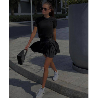 Спідниця-шорти тенісна/падел Spring-Summer Limited Soft+Microdiving (Туреччина) — молочна/чорна, Мод 0777-1422