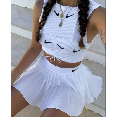 Спідниця-шорти тенісна/падел Spring-Summer Limited Soft+Microdiving (Туреччина) — молочна/чорна, Мод 0777-1422