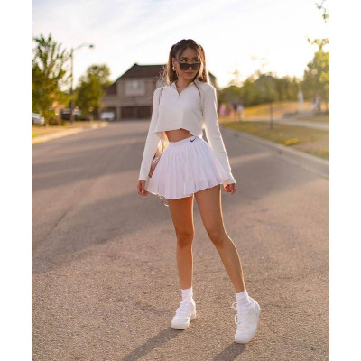 Спідниця-шорти тенісна/падел Spring-Summer Limited Soft+Microdiving (Туреччина) — молочна/чорна, Мод 0777-1422