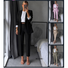 Костюм-двійка на підкладці Pink•Olive•Black•Beige з костюмки люкс 863-9177