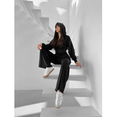 Ніжний велюровий костюм VelurLuxe 1493-0675 у кольорах сірий/чорний/рожевий/білий