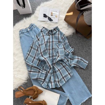 Піжама FlannelMood Мокко/Рожевий/Блакитний — м’яка фланель, стильний триколірний дизайн і комфорт для сну
