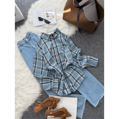 Піжама FlannelMood Мокко/Рожевий/Блакитний — м’яка фланель, стильний триколірний дизайн і комфорт для сну