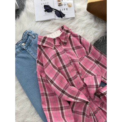 Піжама FlannelMood Мокко/Рожевий/Блакитний — м’яка фланель, стильний триколірний дизайн і комфорт для сну