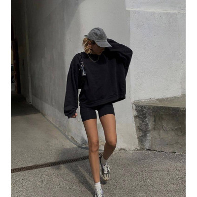 VelvetDive Milk•Black•Beige 824-1325 — вело-міnі велосипедки з щільного крепдайвінгу (Туреччина)