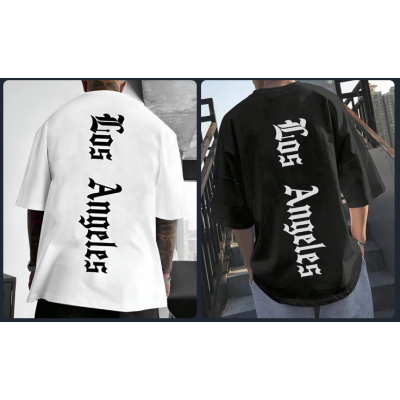 Чоловіча двоколірна футболка Los Angeles Black & White Casual-Line з якісного куліру (1364-1721)