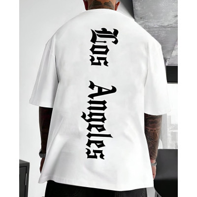 Чоловіча двоколірна футболка Los Angeles Black & White Casual-Line з якісного куліру (1364-1721)