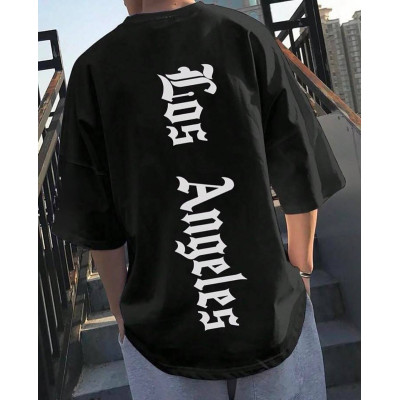 Чоловіча двоколірна футболка Los Angeles Black & White Casual-Line з якісного куліру (1364-1721)