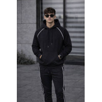 Чоловічий спортивний костюм петля двунить 1431-0287 BlackGraphite чорний графіт не кошлатиться