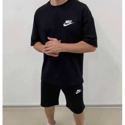 Чоловічий літній костюм UrbanFlex двонитка 1364-1691 — футболка та шорти, чорний/графіт/темно-синій/зелений/беж