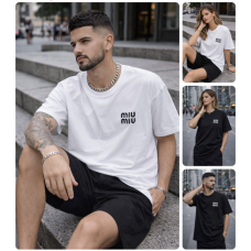 Футболка UNISEX StreetPrint 1550-4216 з турецького куліру, чорно-білий дует стилю