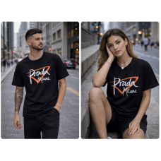 Футболка UNISEX KulirWave 1550-4217 з турецького трикотажу кулір, стильний накат, кольори чорний або білий