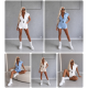 Джинсовий комбінезон Turkish Denim 1422-768 Soft Sky у кольорах ніжно-блакитний, білий та бежевий без поясу
