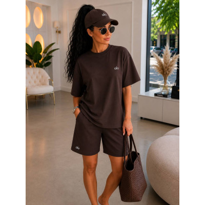 Літній oversize костюм-двійка з двохнитки люкс 771-2014: футболка + шорти, стиль і комфорт