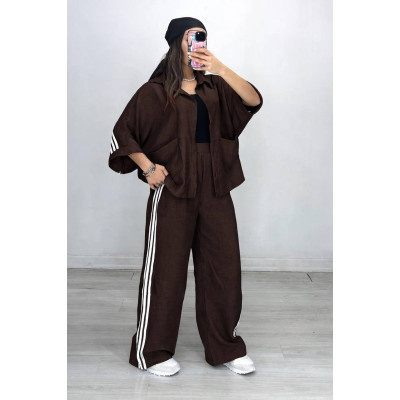 Лляний костюм OVERSIZE із жатого льону 6220-1928 — шоколад, бордо, олива, чорний, беж Лляний костюм OVERSIZE із жатого льону 6220-1928 — шоколад, бордо, олива, чорний, беж
