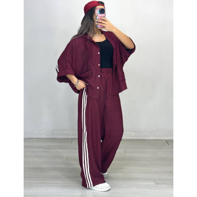 Лляний костюм OVERSIZE із жатого льону 6220-1928 — шоколад, бордо, олива, чорний, беж Лляний костюм OVERSIZE із жатого льону 6220-1928 — шоколад, бордо, олива, чорний, беж