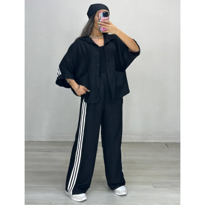 Лляний костюм OVERSIZE із жатого льону 6220-1928 — шоколад, бордо, олива, чорний, беж Лляний костюм OVERSIZE із жатого льону 6220-1928 — шоколад, бордо, олива, чорний, беж