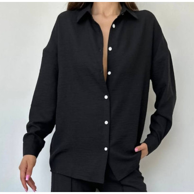 Костюм SpringMix 6220-1341 з американського крепу жатка — без прасування, шоколад/фіолет/синій/малинка/трава/беж/чорний