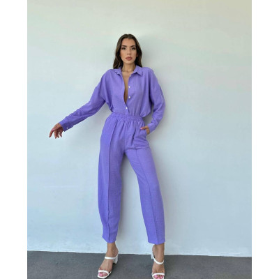 Костюм SpringMix 6220-1341 з американського крепу жатка — без прасування, шоколад/фіолет/синій/малинка/трава/беж/чорний