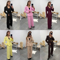 Класичний жіночий костюм з тканини еврокостюмка 6220-1926 Elegance Flex у кольорах шоколад, чорний, марсал, беж, барбі, лимон