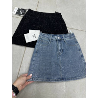 Стразова джинс-стрейч спідниця 1545-1623 SparkDenim чорна або джинс